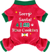 BAOBICUTE Pijama para perros, detalle en terciopelo suave, perfecto para la Navidad
