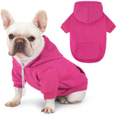 Baobecute sudadera para perro básica rosada, frente, abriga sin restringir movimiento.