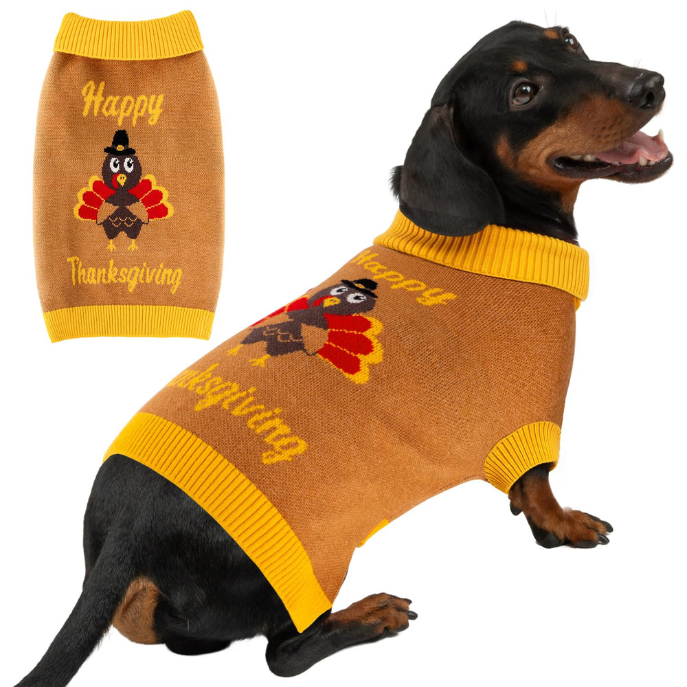 Baobecute sudadera para perro con patrón de pavo en espalda, ideal para fiestas.