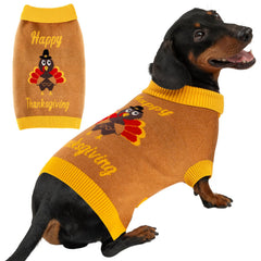 Baobecute sudadera para perro con patrón de pavo en espalda, ideal para fiestas.