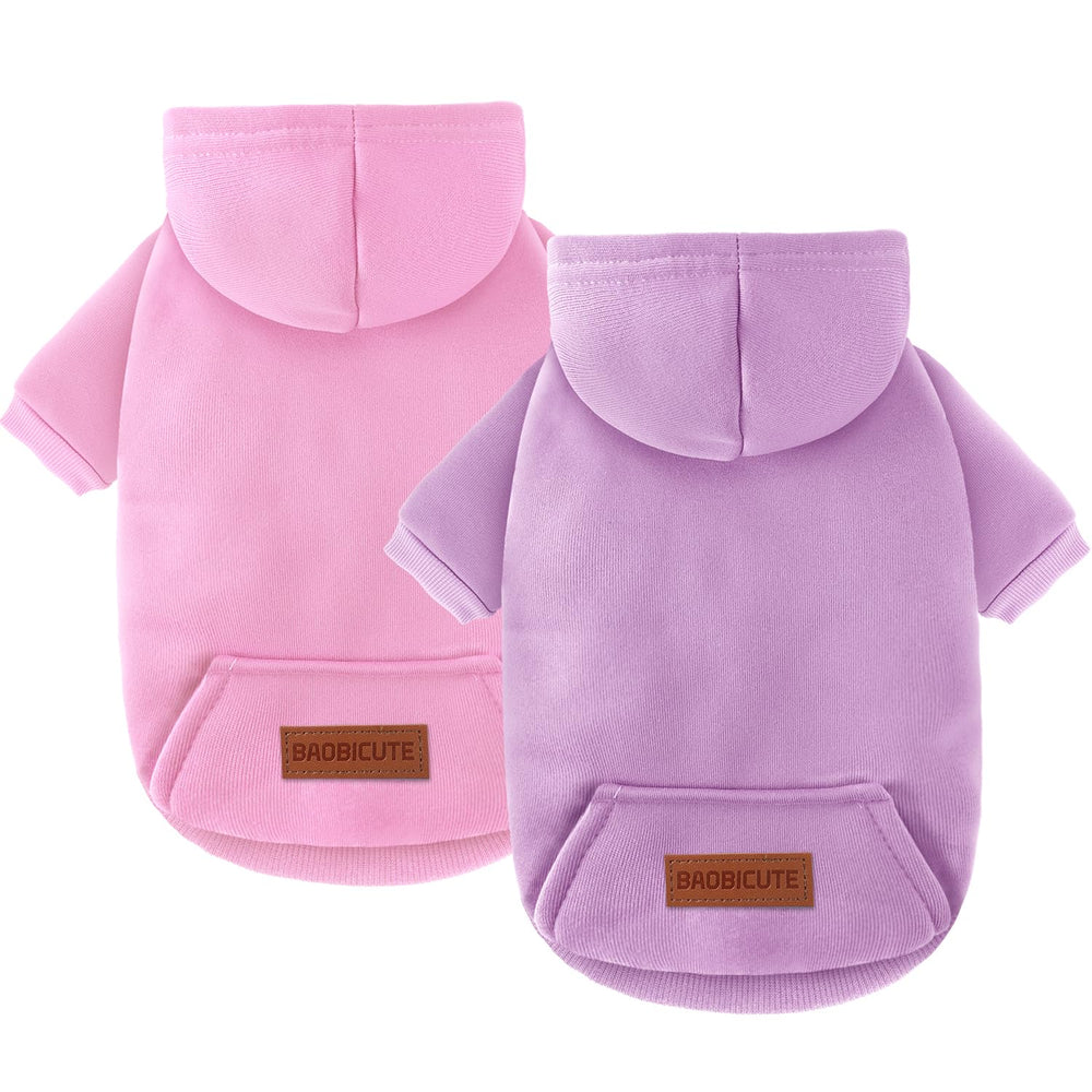 Baobicute doble pack sudaderas para perro con capucha, ideal para paseos fríos.