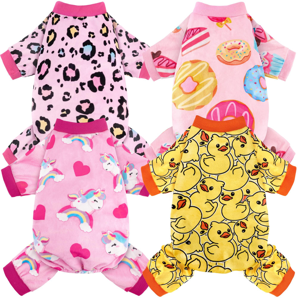 BAOBICUTE pijamas para perros, conjunto de 4 piezas, vista frontal, comodidad para paseos
