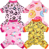 BAOBICUTE pijamas para perros, conjunto de 4 piezas, vista frontal, comodidad para paseos