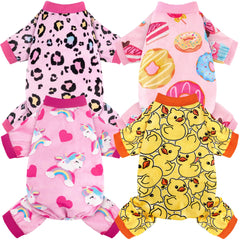 BAOBICUTE pijamas para perros, conjunto de 4 piezas, vista frontal, comodidad para paseos