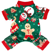 Baobicute pijamas para perros navideños en fresa, cómodo para dormir