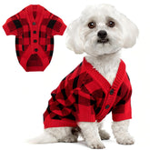 Baobicute sudadera navideña para perros con diseño cardigan, ideal para salidas festivas.