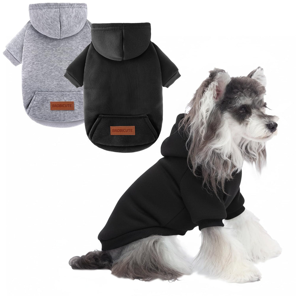 Baobicute sudadera perro capucha dos sudaderas, vista frontal para paseos.