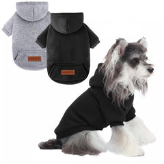 Baobicute sudadera perro capucha dos sudaderas, vista frontal para paseos.
