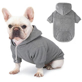 BAOBICUTE, sudadera con capucha gris para perros, ideal para paseos fríos.