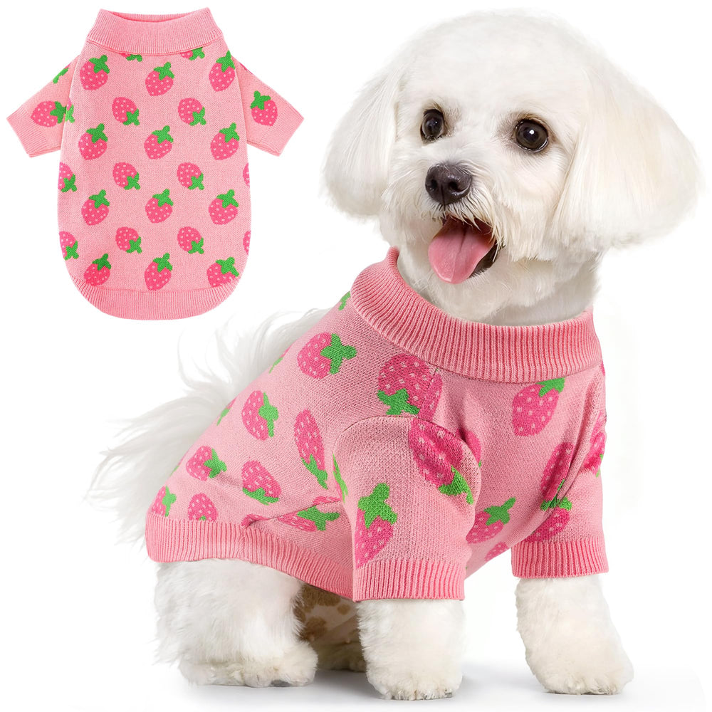 Baobicute sudadera perro fresa frente, mantiene caliente a tu mascota durante paseos fríos