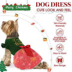 Baobicute vestido navideño para perros pequeños, cómodo y ligero para paseos.