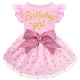 BAOBICUTE vestido para perro con volantes rosa, ideal para fiestas y fotos