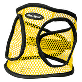 Arnés Bark Appeal amarillo de malla para perros, cómodo y transpirable.