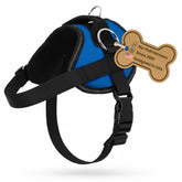 Arnés Bark Appeal azul sin tirones ajustable para paseos cómodos