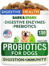 BARK&SPARK probióticos para perros en bote, apoyo digestivo diario.