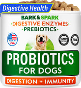 BARK&SPARK probióticos para perros: empaque visible para digestión diaria.