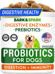 BARK&SPARK probióticos para perros, botella, apoyo digestivo diario