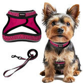 BARKBAY arnés para perro de entrada rosa, fácil de colocar y usar en paseos.