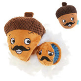 BarkBox Juguete 2 en 1 exterior peluche con sonajero, ideal para juegos prolongados.