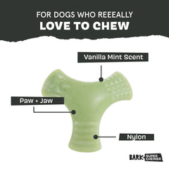 Texturas estimulantes en Barkbox Chopper Pequeño para masticar más tiempo.