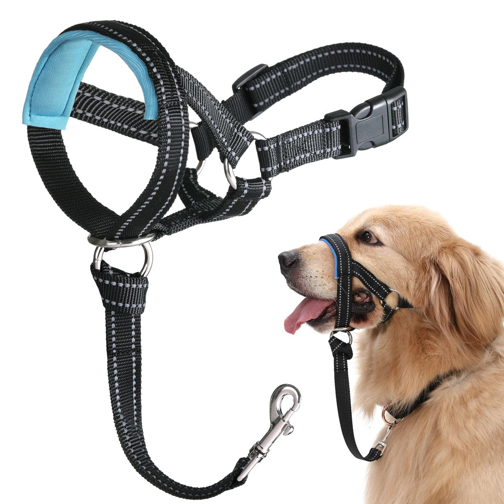 BARKLESS Collar de Cabeza con almohadilla nasal para paseos cómodos