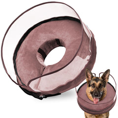 BARKLESS collar inflable con forma de dona para perro grande protege heridas.