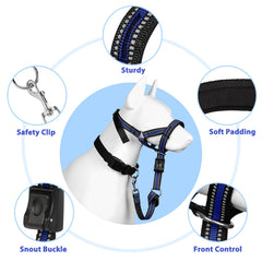 Barkless collar de cabeza con nariz suave para mayor comodidad.