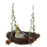 Barn Eleven nido natural de mimbre pequeño, reposo cómodo para aves