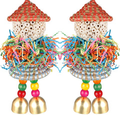 BBjinronjy colgante de aves con bolas sola y campana para estimulación diaria.