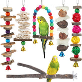 bbjinronjy percha aves juguete madera promueve ejercicio y juego seguro.