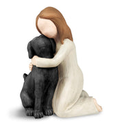 BC BINGO CASTLE figura perro-angel abrazo, recuerdo cálido para mascotas.