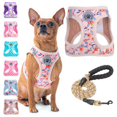 BEAUTYZOO arnés floral para paseos diarios, cómodo y ligero