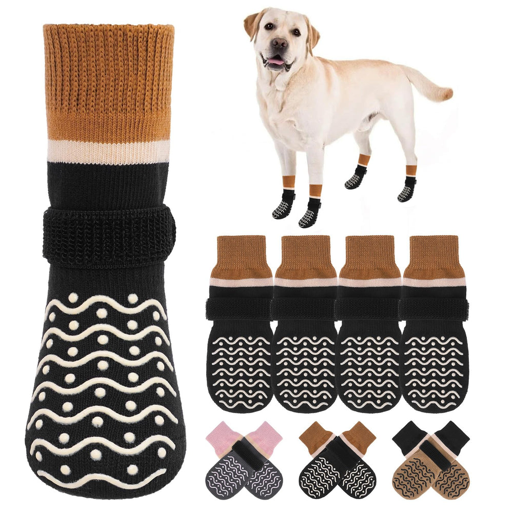 BEAUTYZOO calcetines para perros con agarre, ideales para suelos resbaladizos.