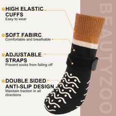 BEAUTYZOO calcetines con ajuste ajustable para comodidad de perros mayores.