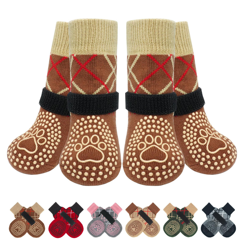 BEAUTYZOO calcetines para perro con suela antideslizante, ideales para interiores