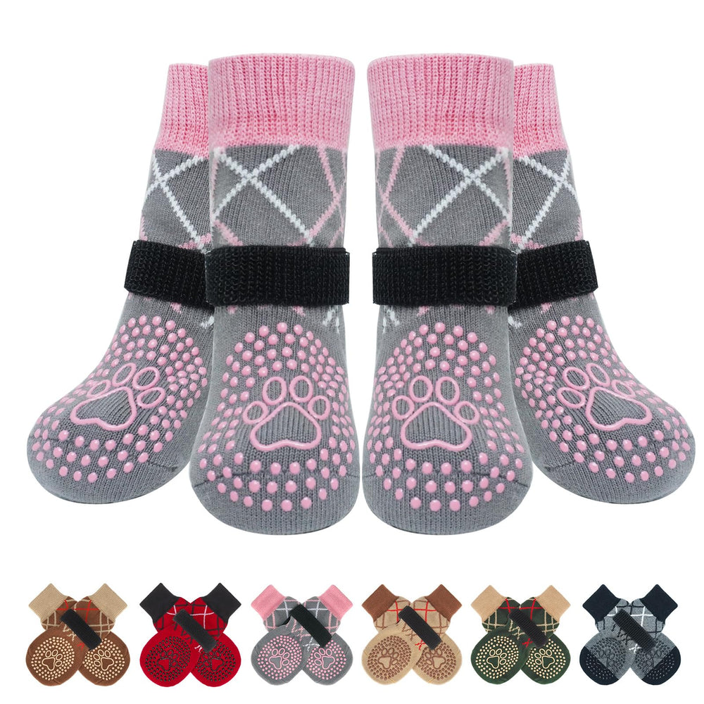 Calcetines antideslizantes Beautyzoo para perros, mejoran el agarre en suelos lisos.