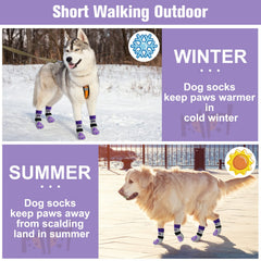 BEAUTYZOO calcetines para perro con correa ajustable, ajuste seguro
