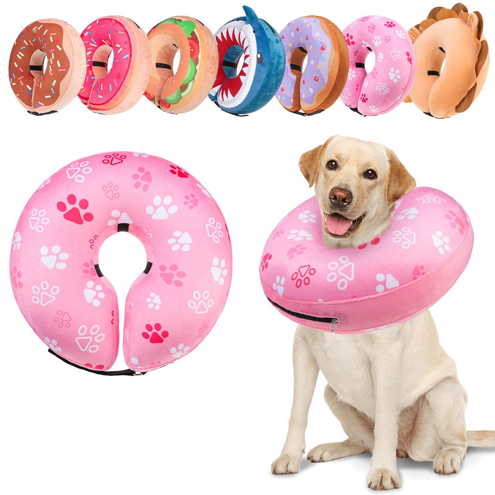 BEAUTYZOO collar donut inflable para perro grande con soporte cómodo durante la recuperación
