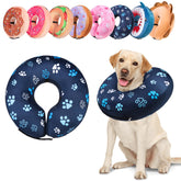 BEAUTYZOO collar inflable donut para perro, azul marino, cómodo durante la recuperación