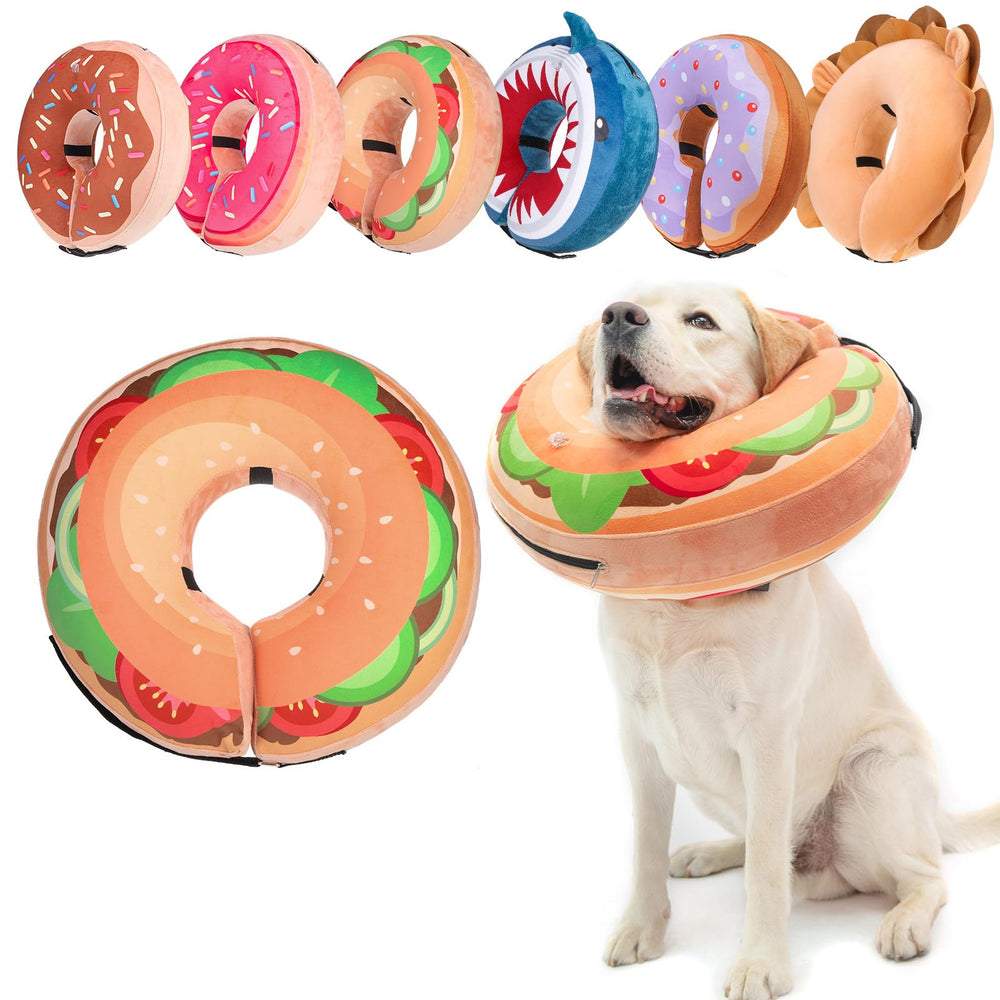Collar inflable en forma de rosquilla de BEAUTYZOO para perros XL protege la herida sin bloquear la visión