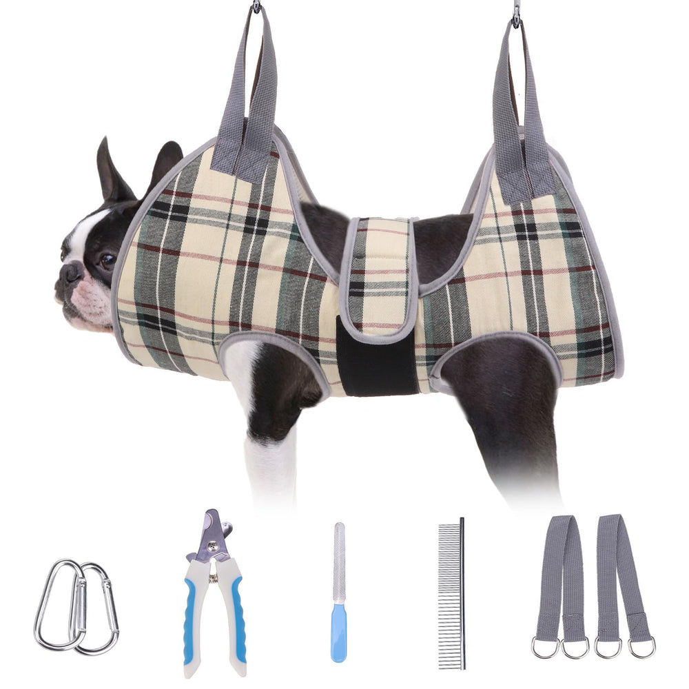 BEAUTYZOO hamaca para cuidado canino de perros pequeños, comodidad y control suave durante el cepillado