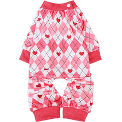 BEAUTYZOO pijamas para perro, corazon rosa, confort suave para paseos nocturnos