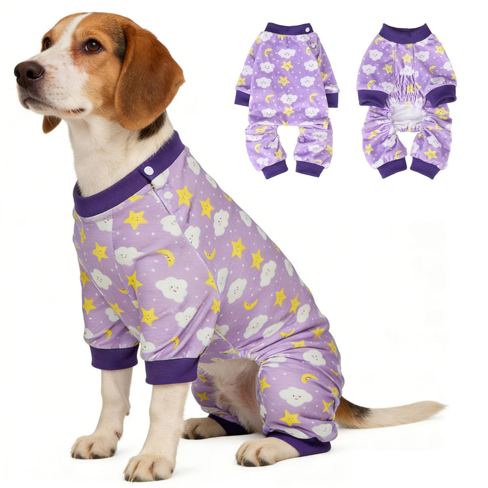BEAUTYZOO pijama para perro, enfoque dorso, cómodo y abrigado.