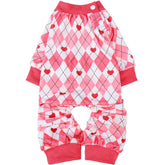 Pijama BEAUTYZOO para perro con corazón rosa, perfecto para paseos nocturnos.