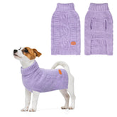 BEAUTYZOO sudadera para perro pequeño con cuello alto y tejido cable suave.