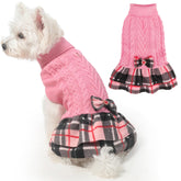 BEAUTYZOO Vestido suéter para perrita con cuello alto, ideal para días fríos