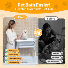 BEBEROAD PETS bañera elevada plegable ofrece baño a la altura correcta