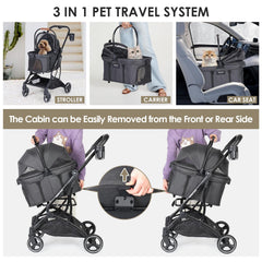 BEBEROAD PETS T3 ruedas 360° para maniobrabilidad suave.