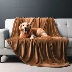 Manta Bedding Aid de terciopelo marrón, acabado suave y diseño elegante.