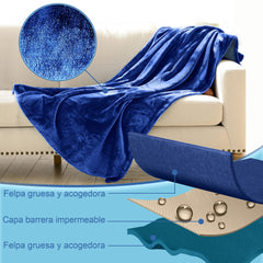 Manta Bedding Aid verde abyss, reversible, estilo y función en casa.